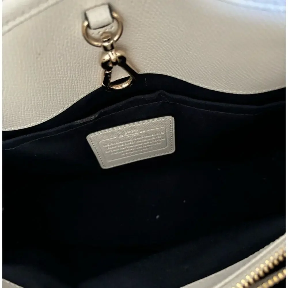 Coach Margot Carryall Bicolor Midnight Chalk Leather Crossbody Bag New With Tags